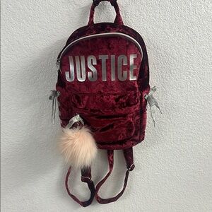 Justice Red Velvet Backpack